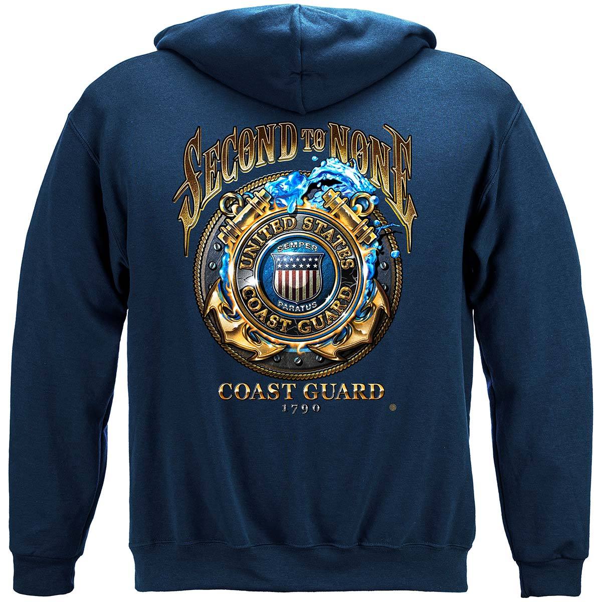 US Coast Guard Second To None Premium Hooded Sweat Shirt
