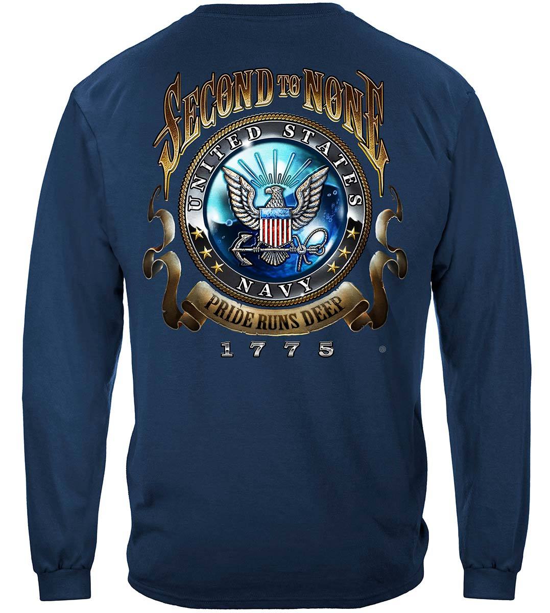 US NAVY Second To None Premium Hooded Sweat Shirt