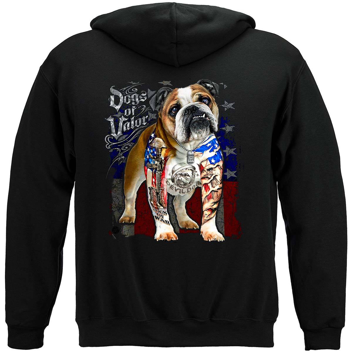 Dogs Of Valor Bull Dog Premium Hooded Sweat Shirt