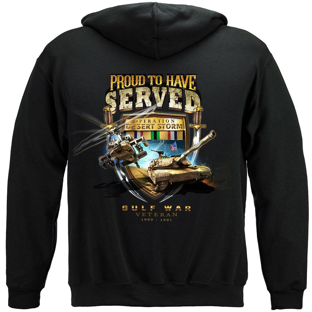 Desert Storm Proud To Have Served Premium Men&#39;s Hooded Sweat Shirt