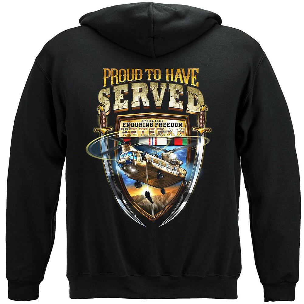 Proud To Have Served Enduring Freedom Premium Men&#39;s Hooded Sweat Shirt