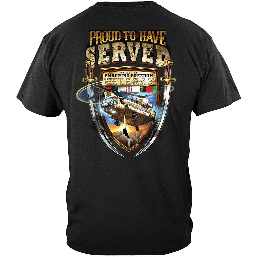 Proud To Have Served Enduring Freedom Premium Men&#39;s Hooded Sweat Shirt