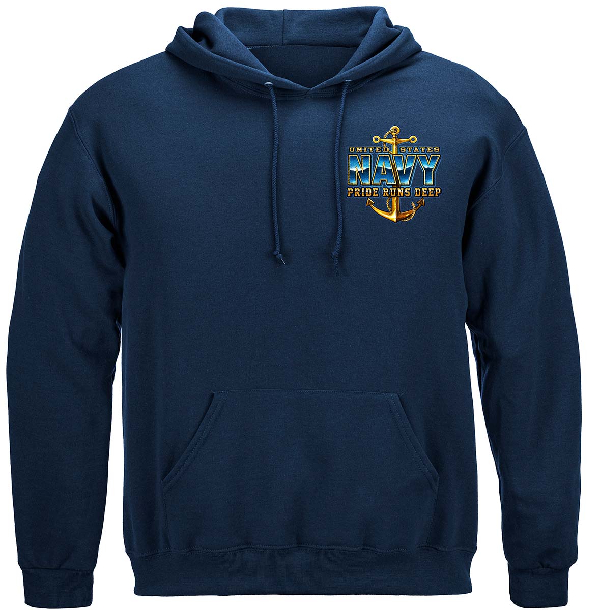 US NAVY Pride Runs Deep Premium Hooded Sweat Shirt
