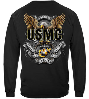 More Picture, USMC Duty Honor Country Screaming Eagle Premium Hooded Sweat Shirt