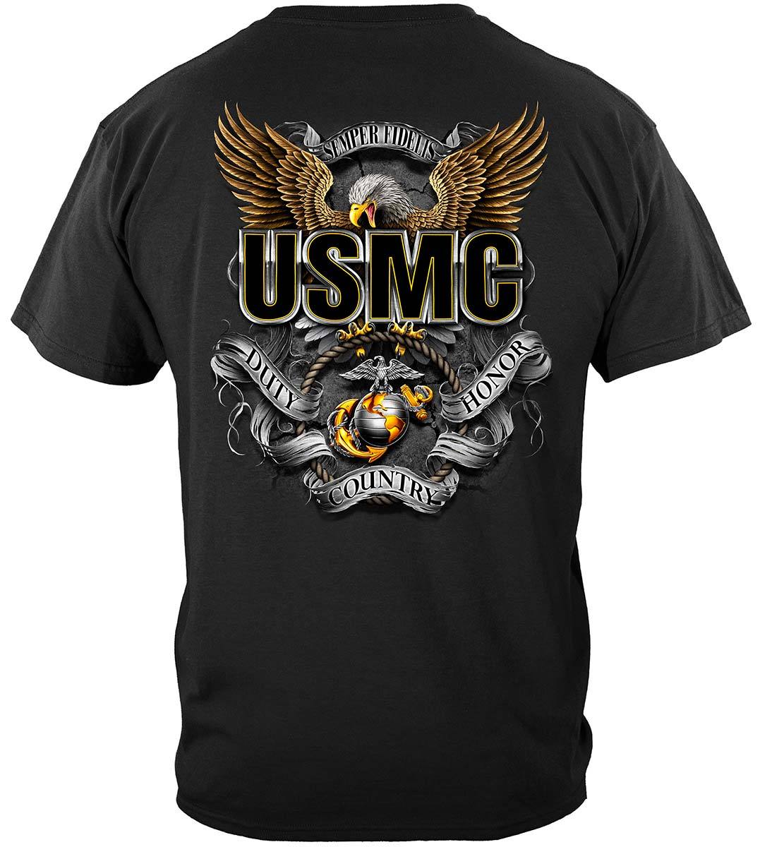 USMC Duty Honor Country Screaming Eagle Premium Long Sleeves