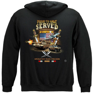 More Picture, IRAQI Freedom Veteran Proud To Have Served Premium Men's Hooded Sweat Shirt