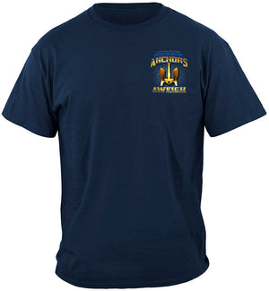 More Picture, US NAVY Anchors Aweigh Defend And Destroy Premium Hooded Sweat Shirt