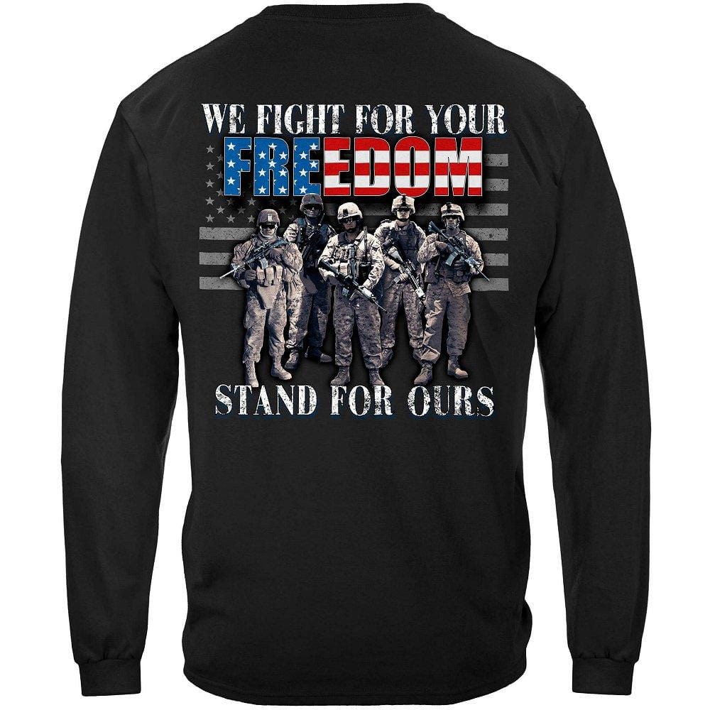 Stand For The Flag Fight For Our Freedom Premium Men&#39;s Hooded Sweat Shirt