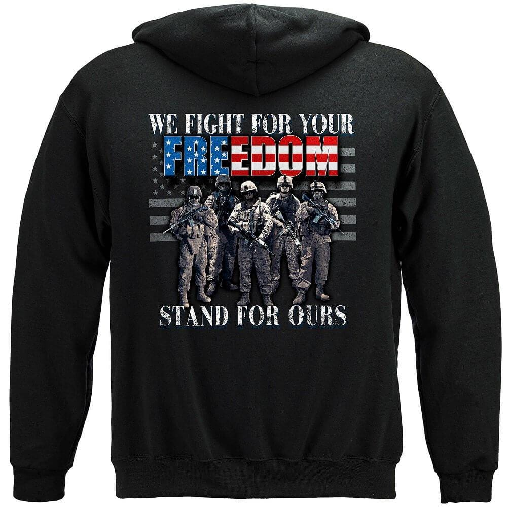 Stand For The Flag Fight For Our Freedom Premium Men's Hooded Sweat Shirt