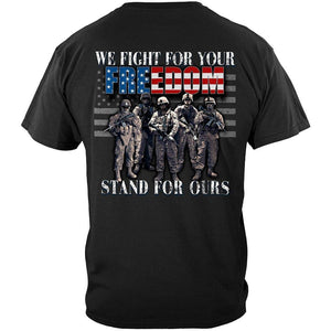 More Picture, Stand For The Flag Fight For Our Freedom Premium Men's Hooded Sweat Shirt