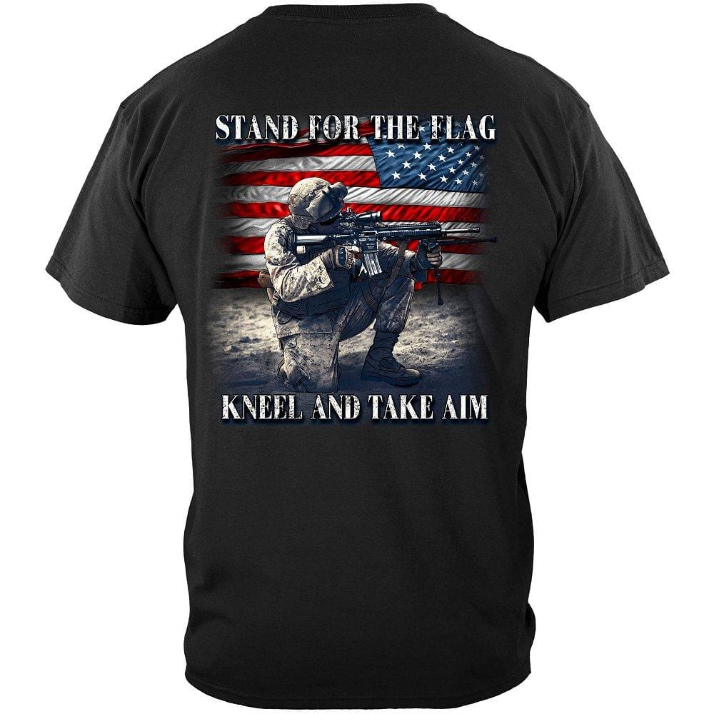 Stand For The Flag Kneel And Take Aim Premium Men&#39;s Long Sleeve