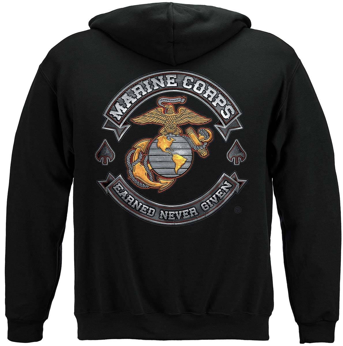 USMC Marine Corps Rider Premium Hooded Sweat Shirt