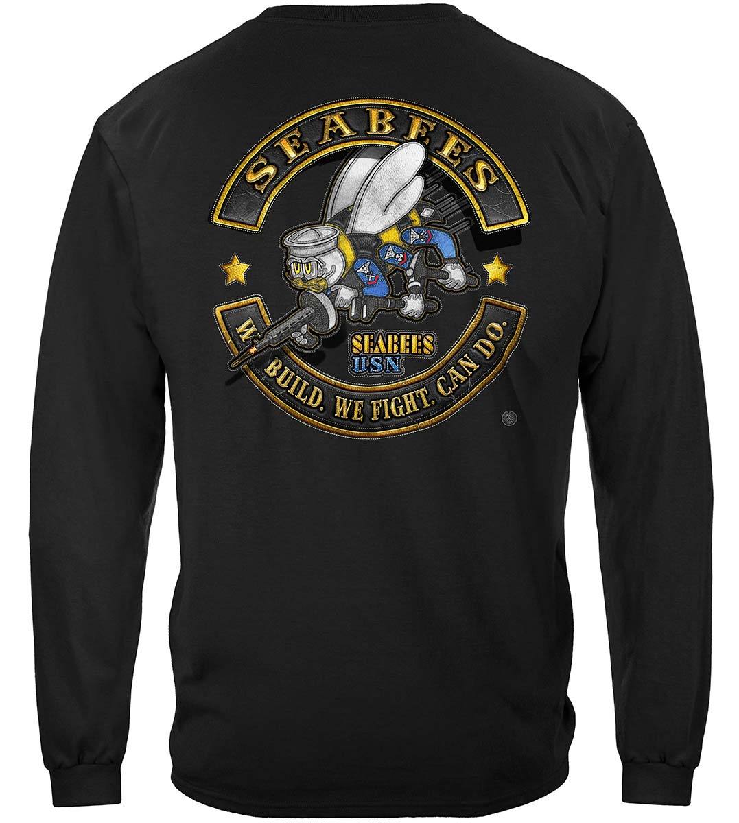 USN US NAVY Sea Bees Biker MC Premium T-Shirt