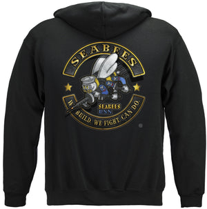 More Picture, USN US NAVY Sea Bees Biker MC Premium Hooded Sweat Shirt