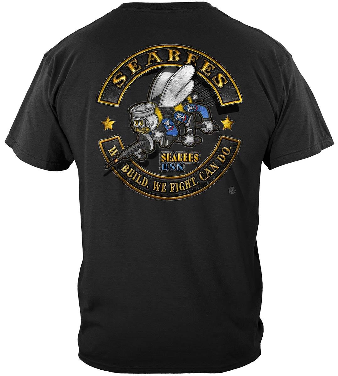 USN US NAVY Sea Bees Biker MC Premium T-Shirt