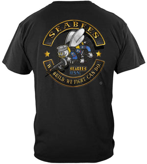 More Picture, USN US NAVY Sea Bees Biker MC Premium T-Shirt