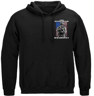 More Picture, American Flag Defend Or Be Buried Or Be Buried In It Premium Hooded Sweat Shirt