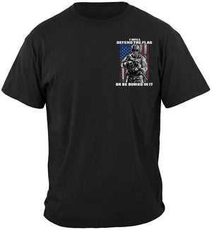 More Picture, American Flag Defend Or Be Buried Or Be Buried In It Premium Long Sleeves