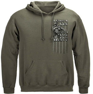 More Picture, I Carry A Gun Tank Is Too Heavy Premium Hooded Sweat Shirt