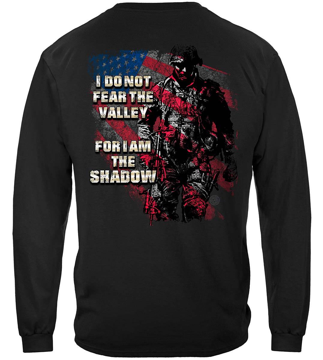 American Flag Soldier I Am The Shadow Premium Hooded Sweat Shirt