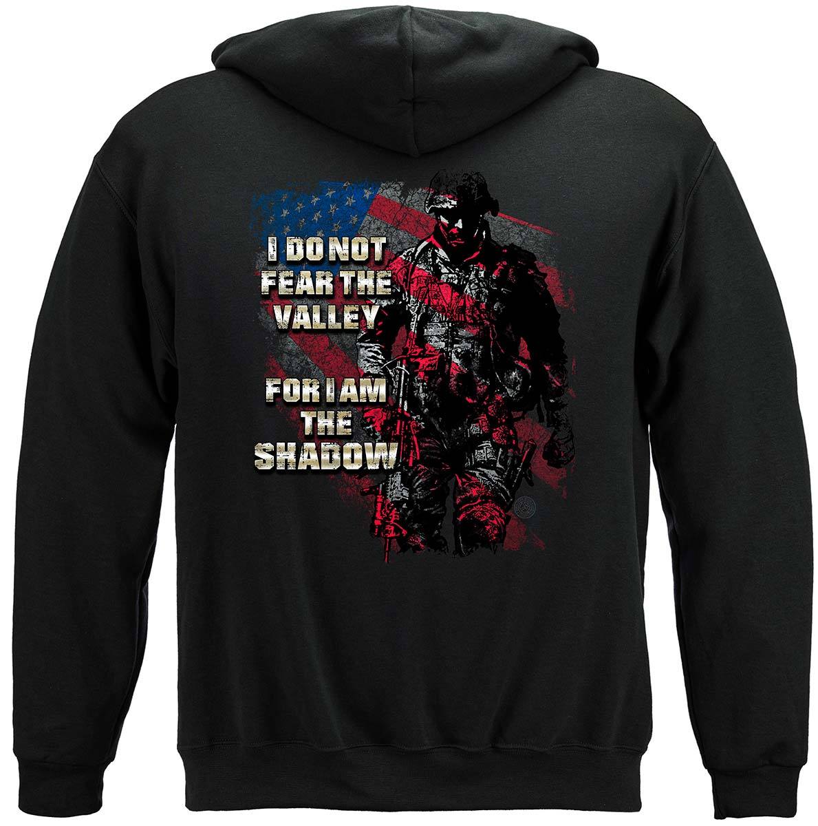 American Flag Soldier I Am The Shadow Premium Hooded Sweat Shirt