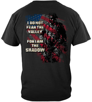 More Picture, American Flag Soldier I Am The Shadow Premium Hooded Sweat Shirt