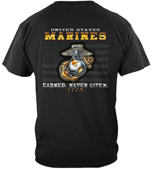 More Picture, Marine Corps USMC Earned Never Given Premium T-Shirt