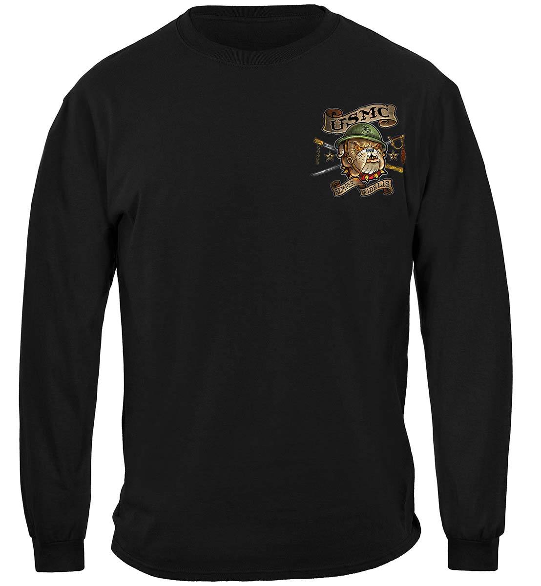 Marine Corps USMC Vintage Tattoo Semper Fidelis Premium Hooded Sweat Shirt