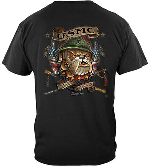 More Picture, Marine Corps USMC Vintage Tattoo Semper Fidelis Premium Hooded Sweat Shirt