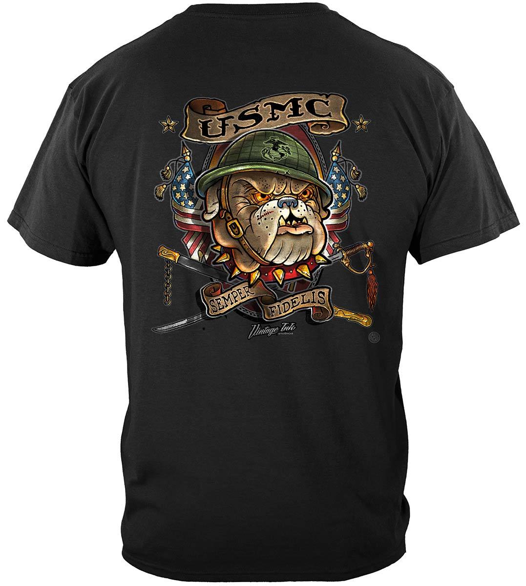 Marine Corps USMC Vintage Tattoo Semper Fidelis Premium T-Shirt