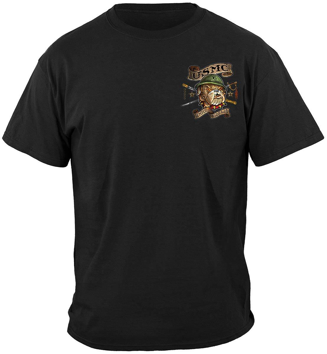 Marine Corps USMC Vintage Tattoo Semper Fidelis Premium Hooded Sweat Shirt