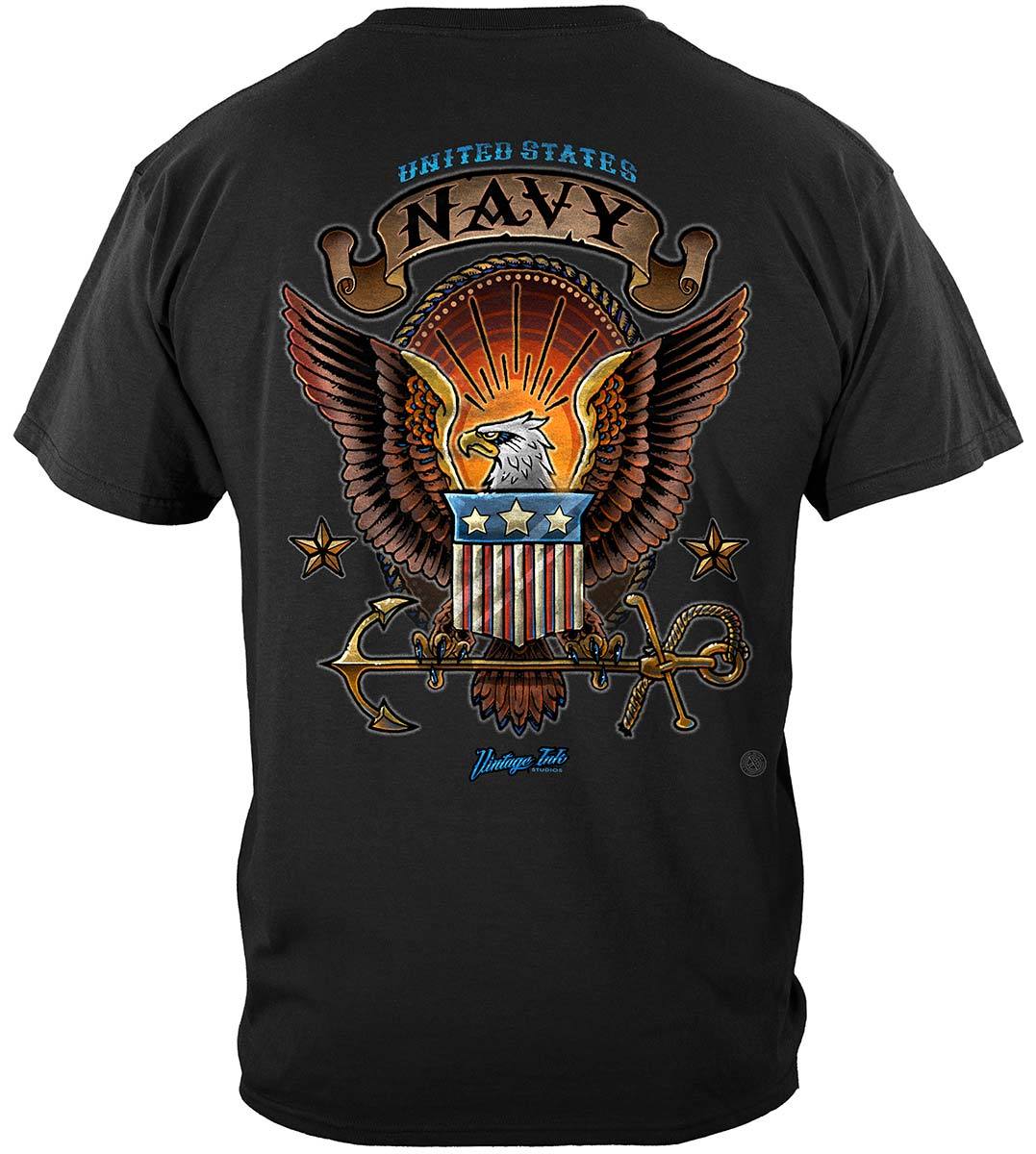 US NAVY Vintage Tattoo Classic Logo United States Navy USN Premium Long Sleeves