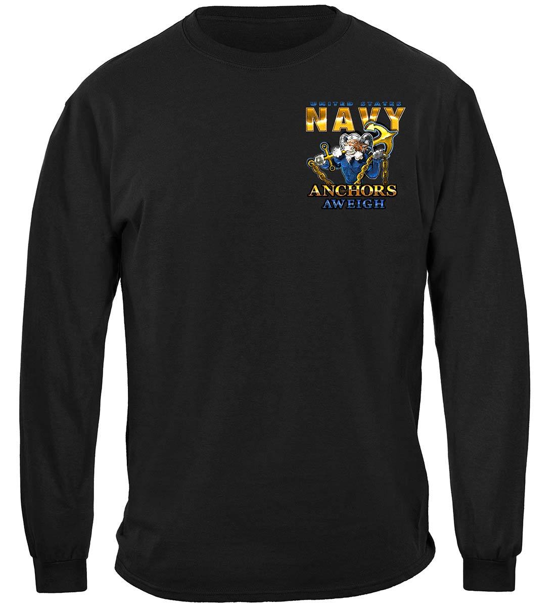 US NAVY Goat Locker United States Navy Anchor Aweigh USN Premium Long Sleeves