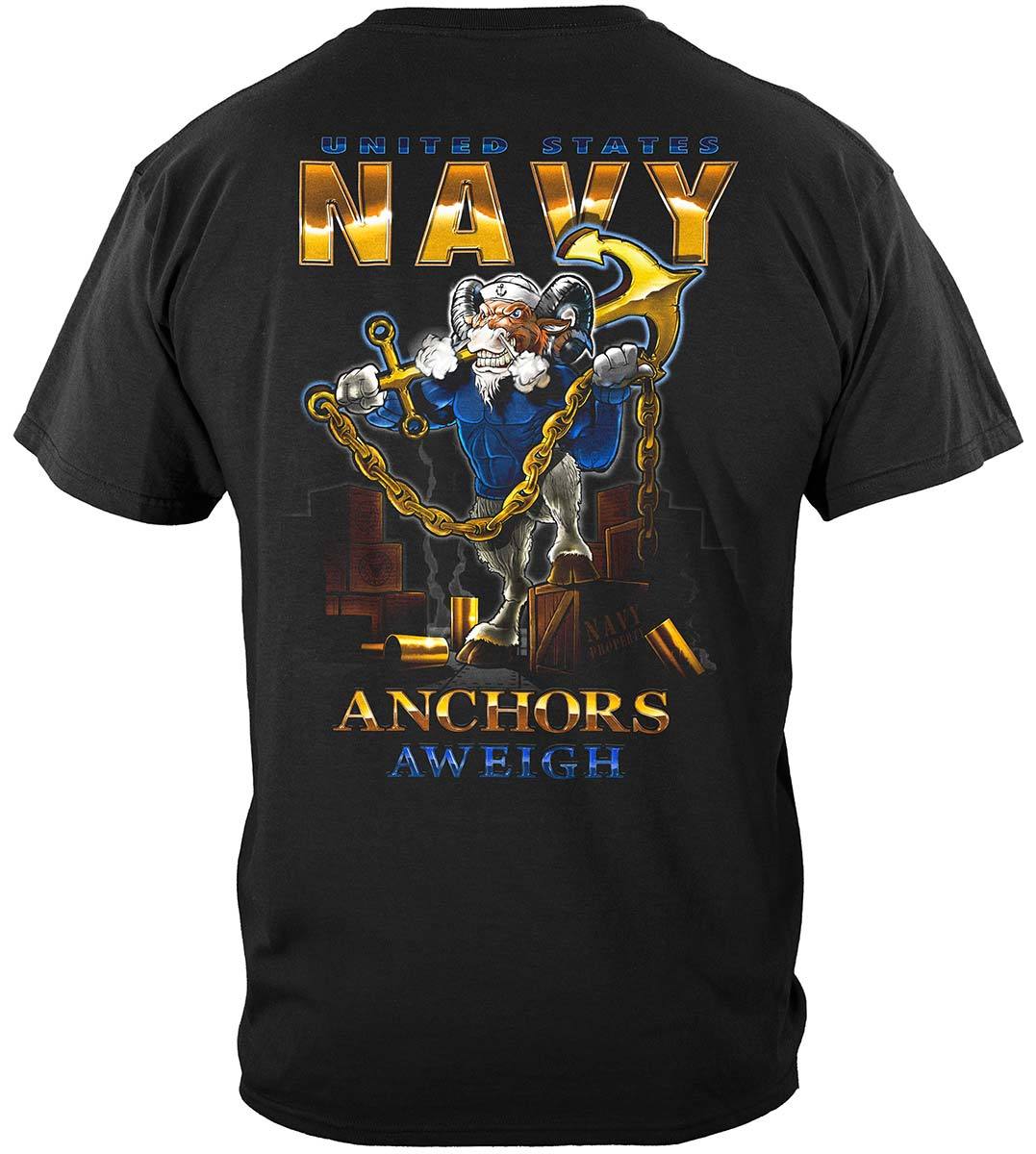 US NAVY Goat Locker United States Navy Anchor Aweigh USN Premium T-Shirt