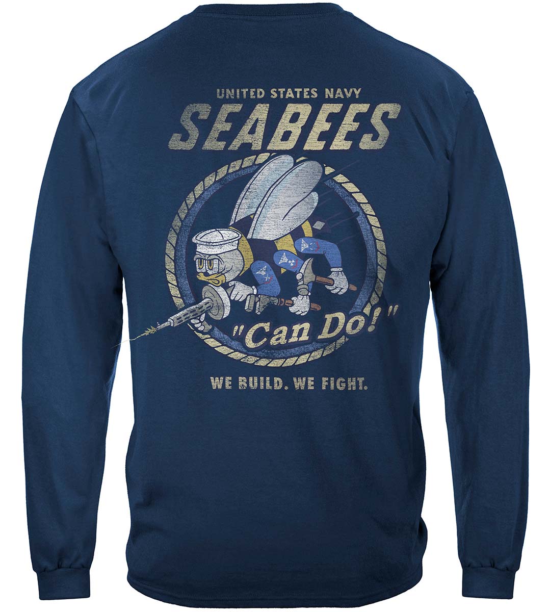 US NAVY Vintage Sea Bees United States Navy USN Premium Long Sleeves