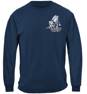 More Picture, US NAVY Vintage Sea Bees United States Navy USN Premium Long Sleeves
