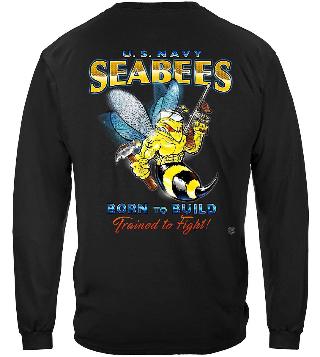 US NAVY Sea Bees United States Navy USN Born To Build Premium Long Sleeves