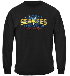 More Picture, US NAVY Sea Bees United States Navy USN Born To Build Premium T-Shirt