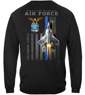 More Picture, Air Force Patriotic Flag Premium Hooded Sweat Shirt