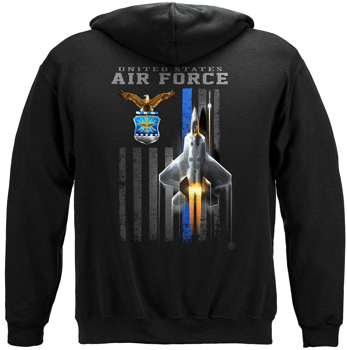 Air Force Patriotic Flag Premium Hooded Sweat Shirt
