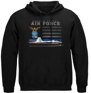 More Picture, Air Force Patriotic Flag Premium Hooded Sweat Shirt