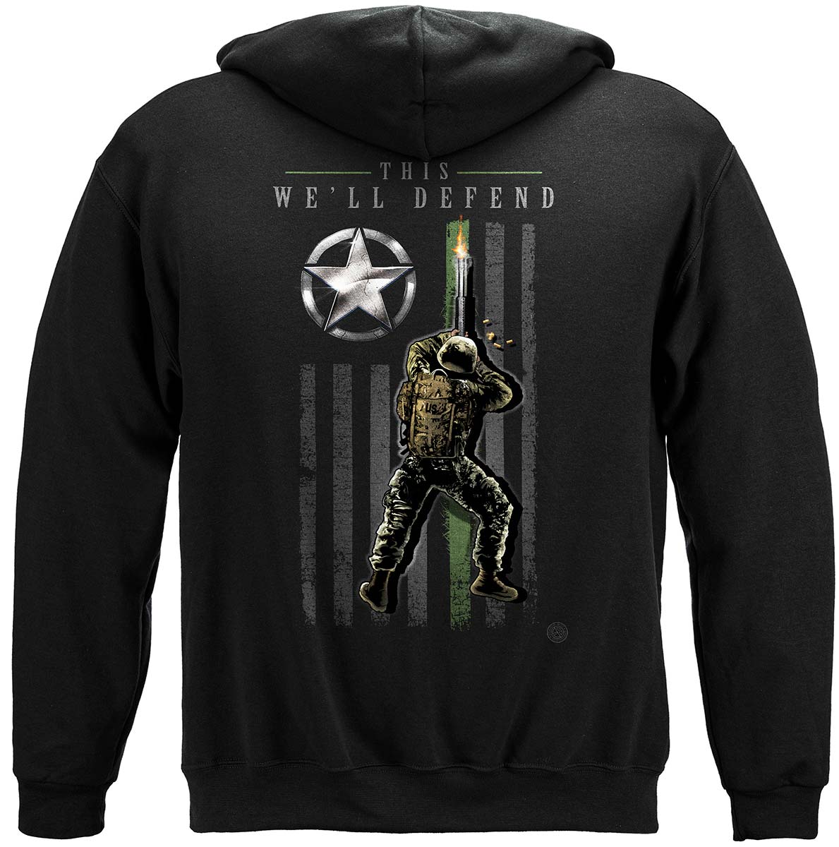 Army patriotic Flag Premium Hooded Sweat Shirt