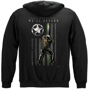 More Picture, Army patriotic Flag Premium Hooded Sweat Shirt