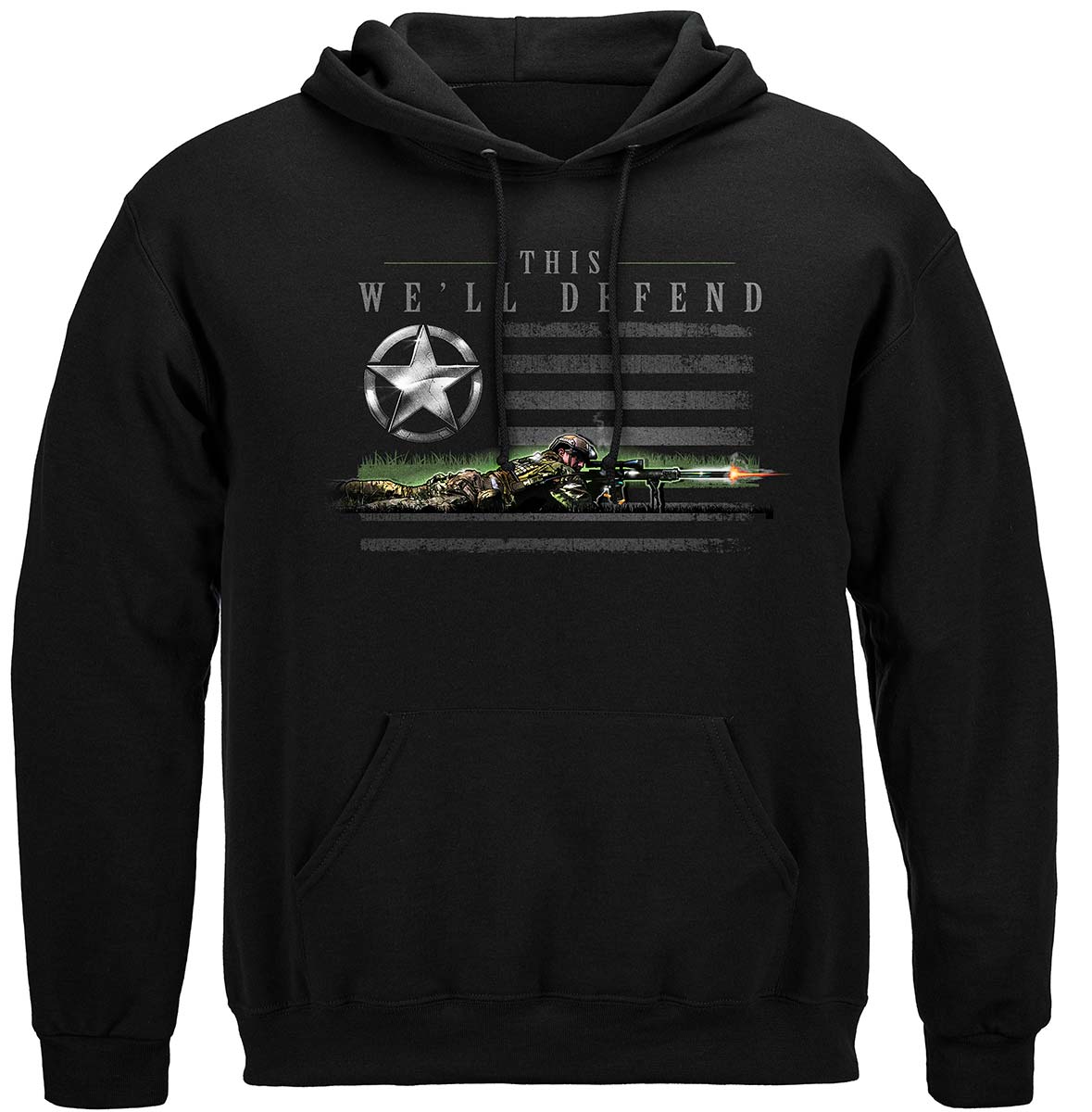 Army patriotic Flag Premium Hooded Sweat Shirt