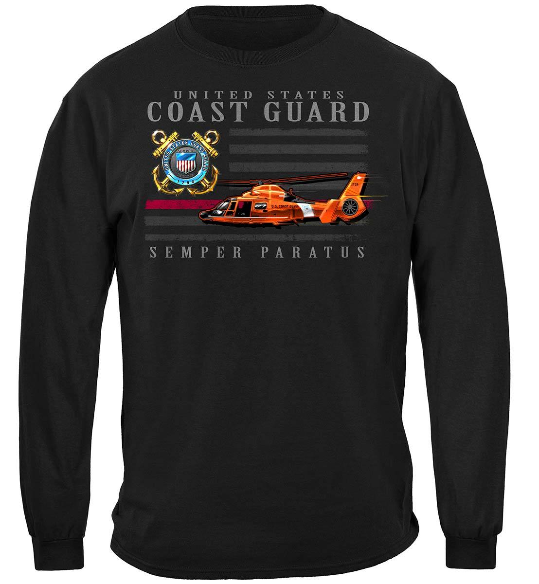 Coast Guard patriotic Flag Premium Hooded Sweat Shirt