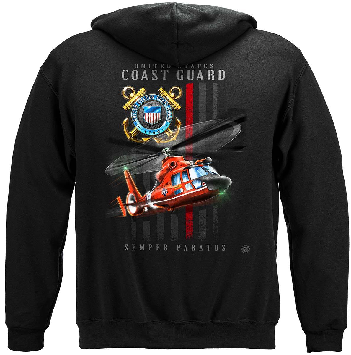 Coast Guard patriotic Flag Premium Hooded Sweat Shirt