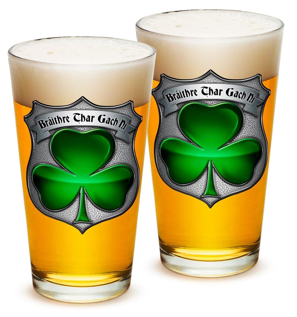 Irish Brotherhood Police 16oz Pint Glass Glass Set