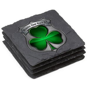 More Picture, Law Enforcement Policeman's Brotherhood Irish Black Slate 4IN x 4IN Coasters Gift Set