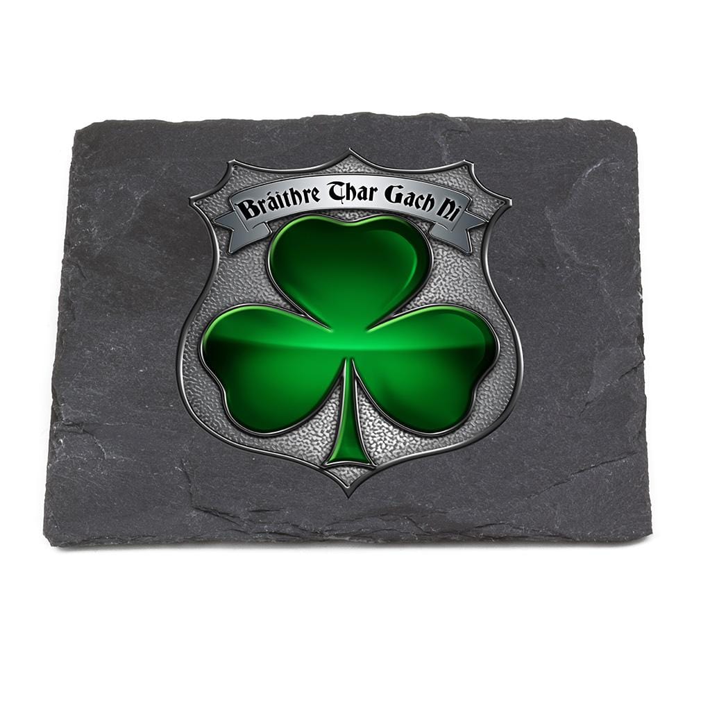 Law Enforcement Policeman's Brotherhood Irish Black Slate 4IN x 4IN Coasters Gift Set