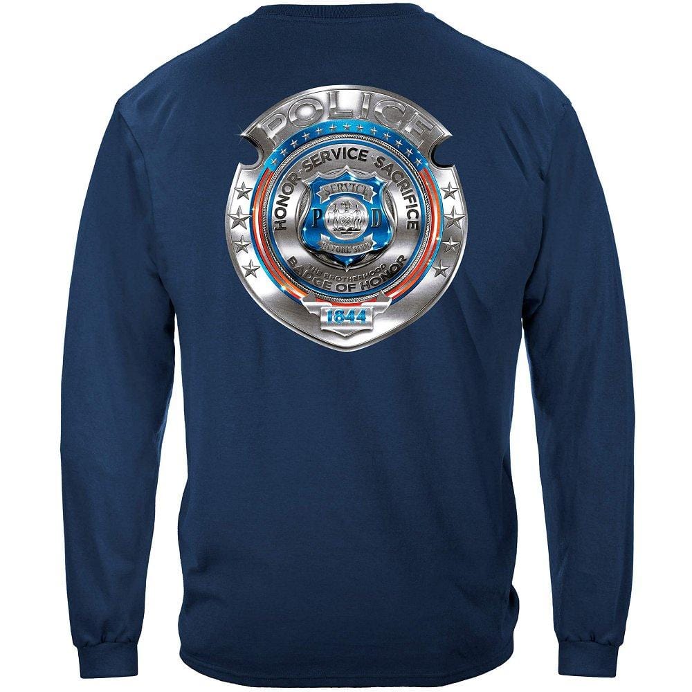 Police Honor Courage Sacrifice Badge Premium Long Sleeves